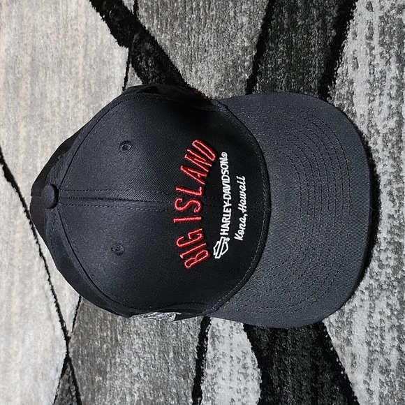 HARLEY DAVIDSON BIG ISLAND KONA, HAWAII EMBROIDERED BLACK SNAP-BACK CAP … - Picture 1 of 13